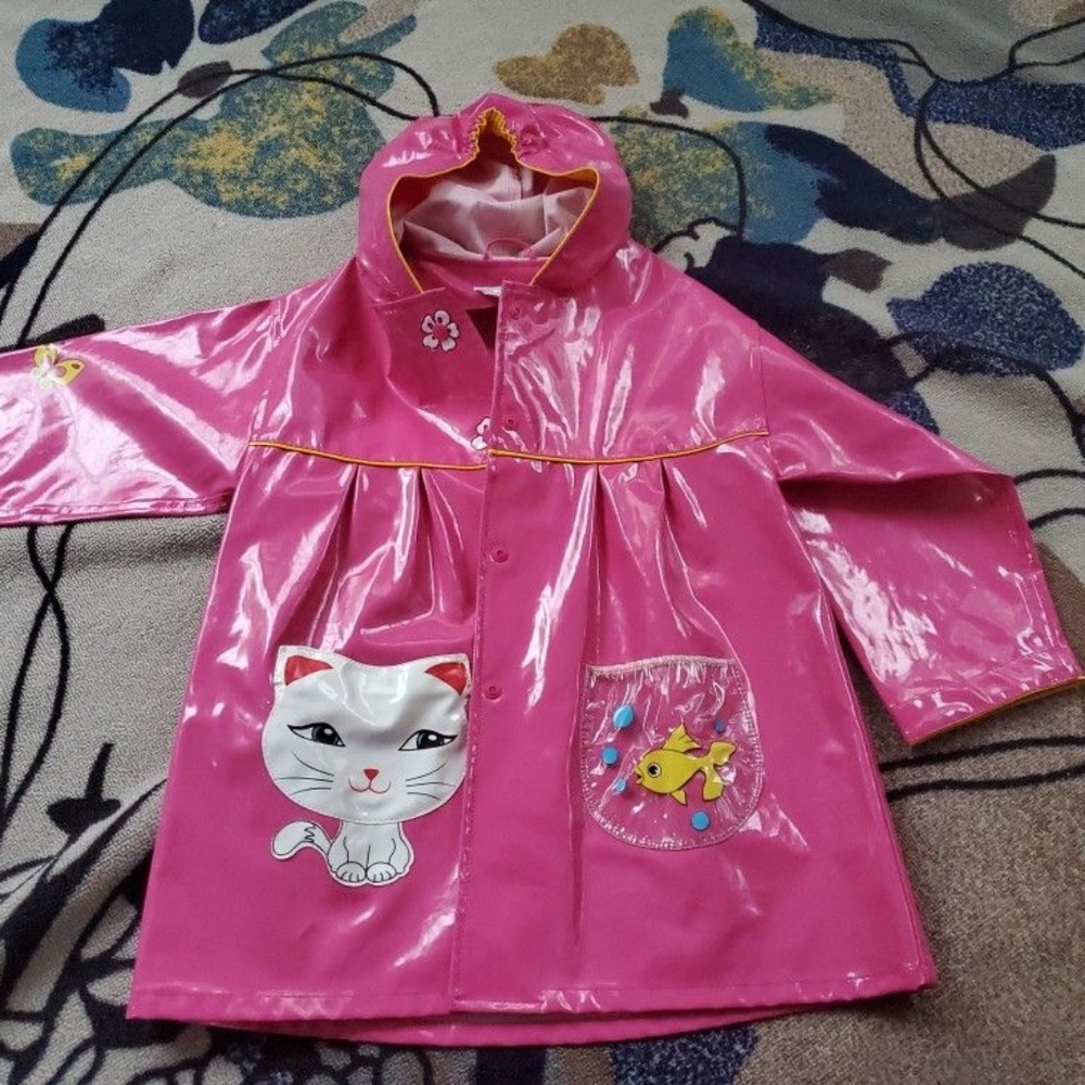 Kidorable Pink Kitty Raincoat size 5/6